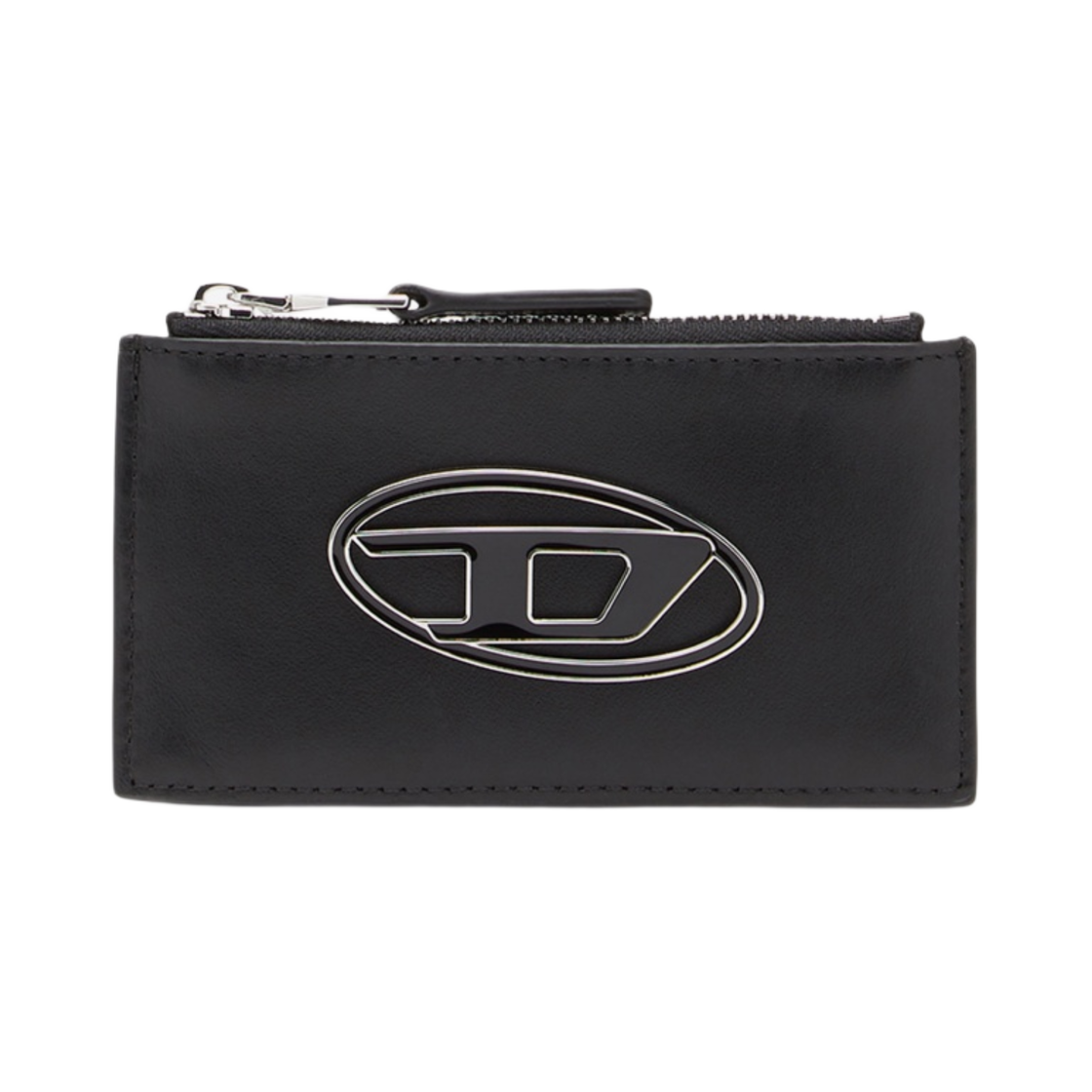X08821PR818-T8013 Diesel Paoulina Zipped Card Holder with Logo Black
