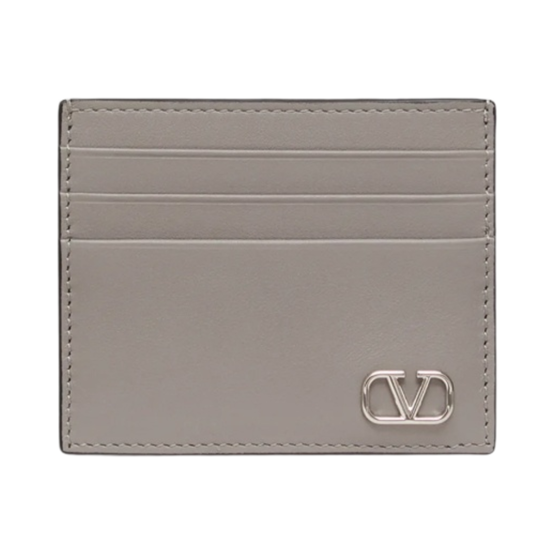 P0S49LMVG09 Valentino Vlogo Signature Card Holder Pearl Grey