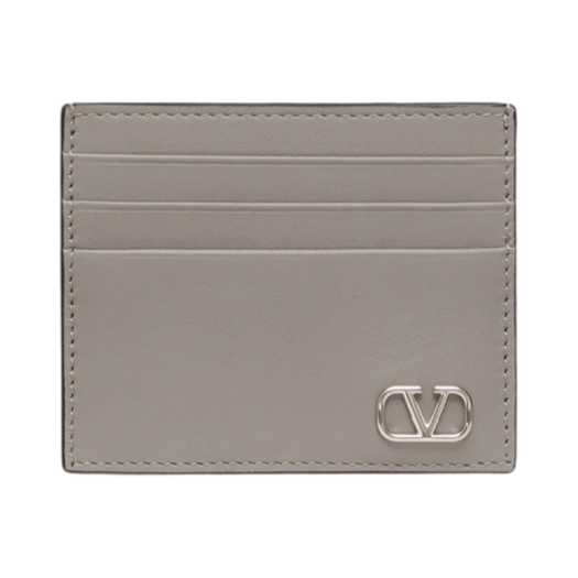 P0S49LMVG09 Valentino Vlogo Signature Card Holder Pearl Grey
