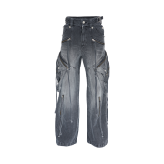 Surgery Oblique Cargo Jeans Black Denim