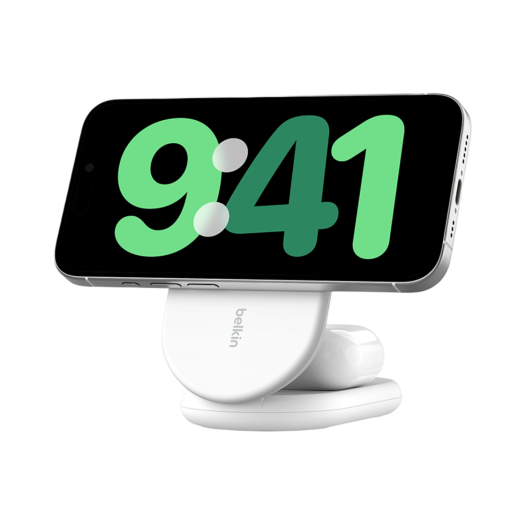 벨킨 Qi2 2in1 15W 마그네틱 폴더블 고속 무선 충전 스탠드 WIZ028qc 화이트