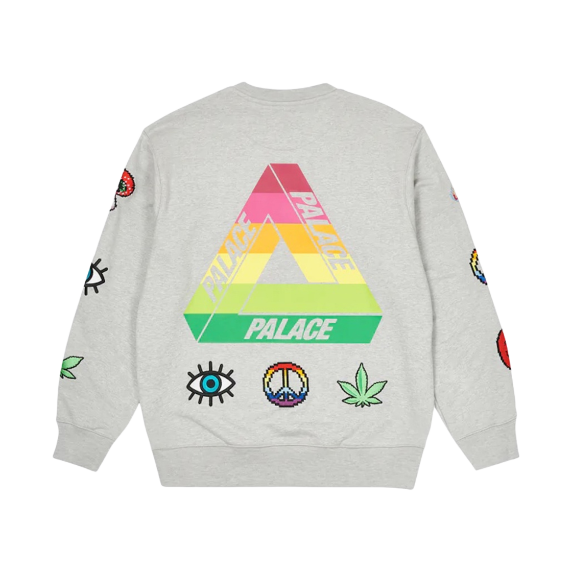 팔라스 믹스드 미디어 비트맵 크루넥 그레이 말 - 22SS(Palace Mixed Media Bitmap Crew Grey Marl - 22SS) - 1