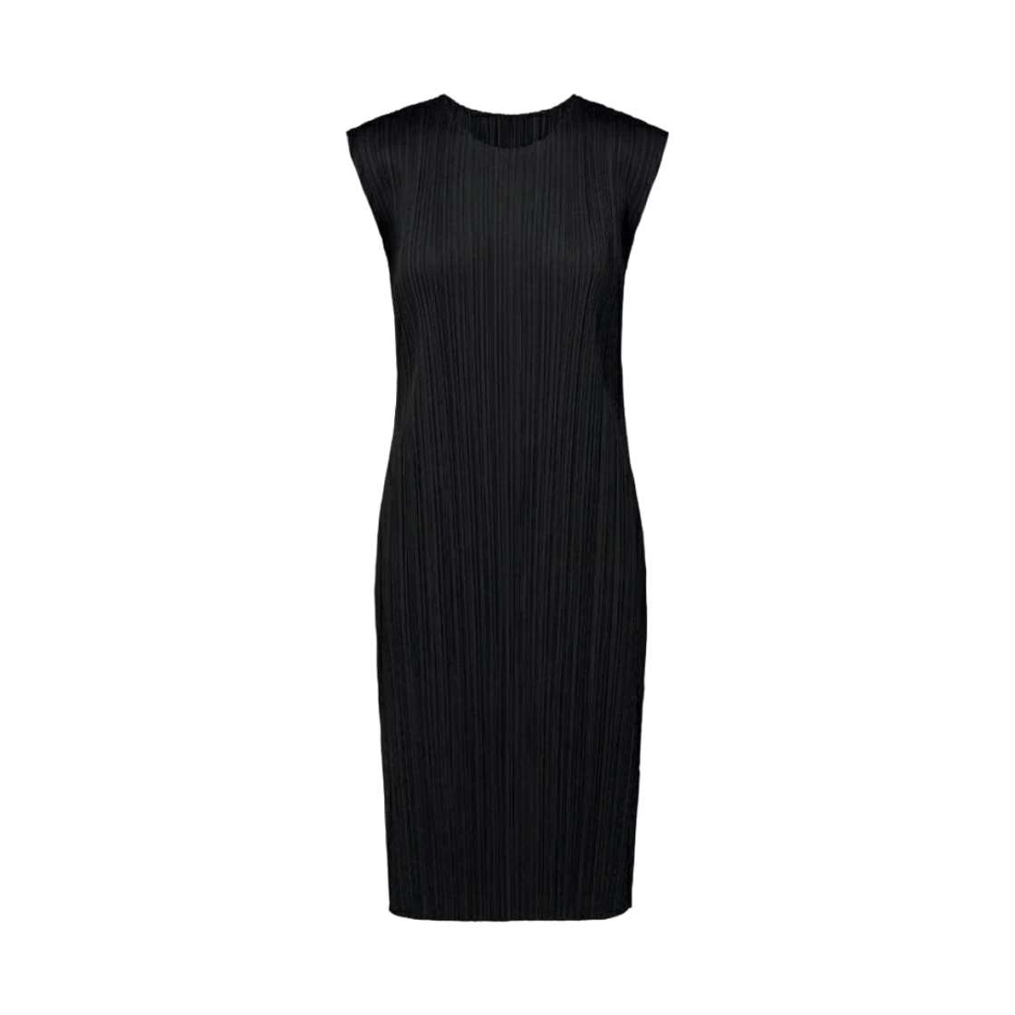 (W) 플리츠 플리즈 이세이 미야케 베이직 프렌치 슬리브 드레스 블랙((W) Pleats Please Issey Miyake Basics French Sleeve Dress Black)