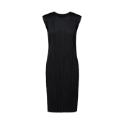 (W) Pleats Please Issey Miyake Basics French Sleeve Dress Black