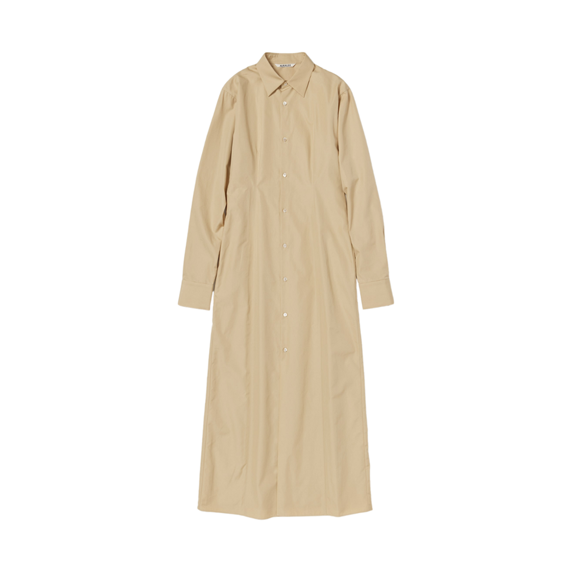 (W) 오라리 하이 카운트 핀스 OX 셔츠 드레스 베이지((W) Auralee High Count Finx OX Shirt Dress Beige) - 1