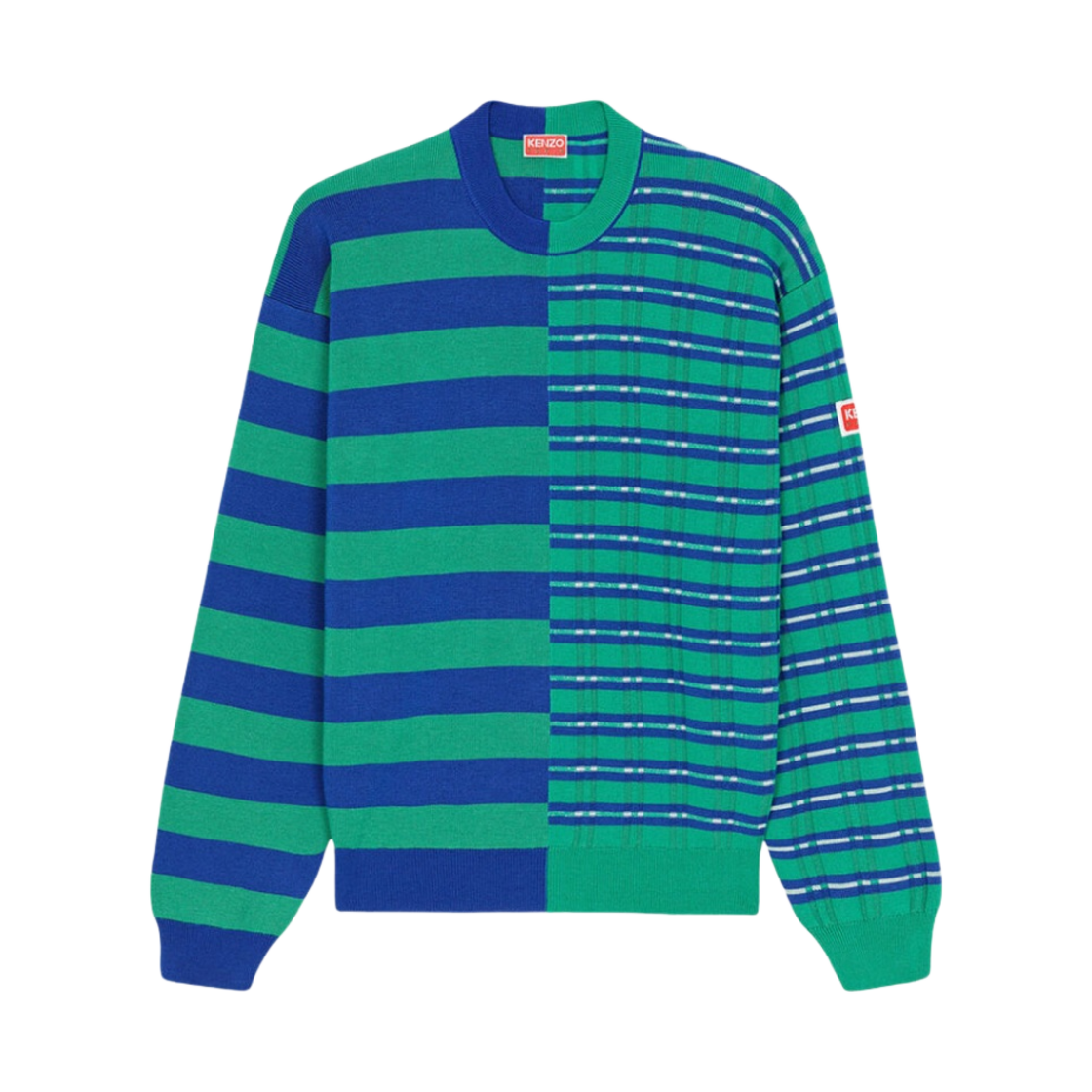 겐조 스트라이프 메리노 울 점퍼 그래스 그린(Kenzo Striped Merino Wool Jumper Grass Green) - 1