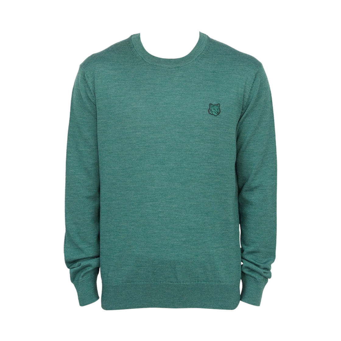 MM00815KT1036-P380 Maison Kitsune Bold Fox Head Patch Regular Jumper Evergreen