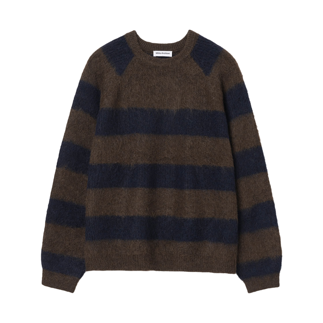 밀로 아카이브 멀티 스트라이프 모헤어 니트 네이비