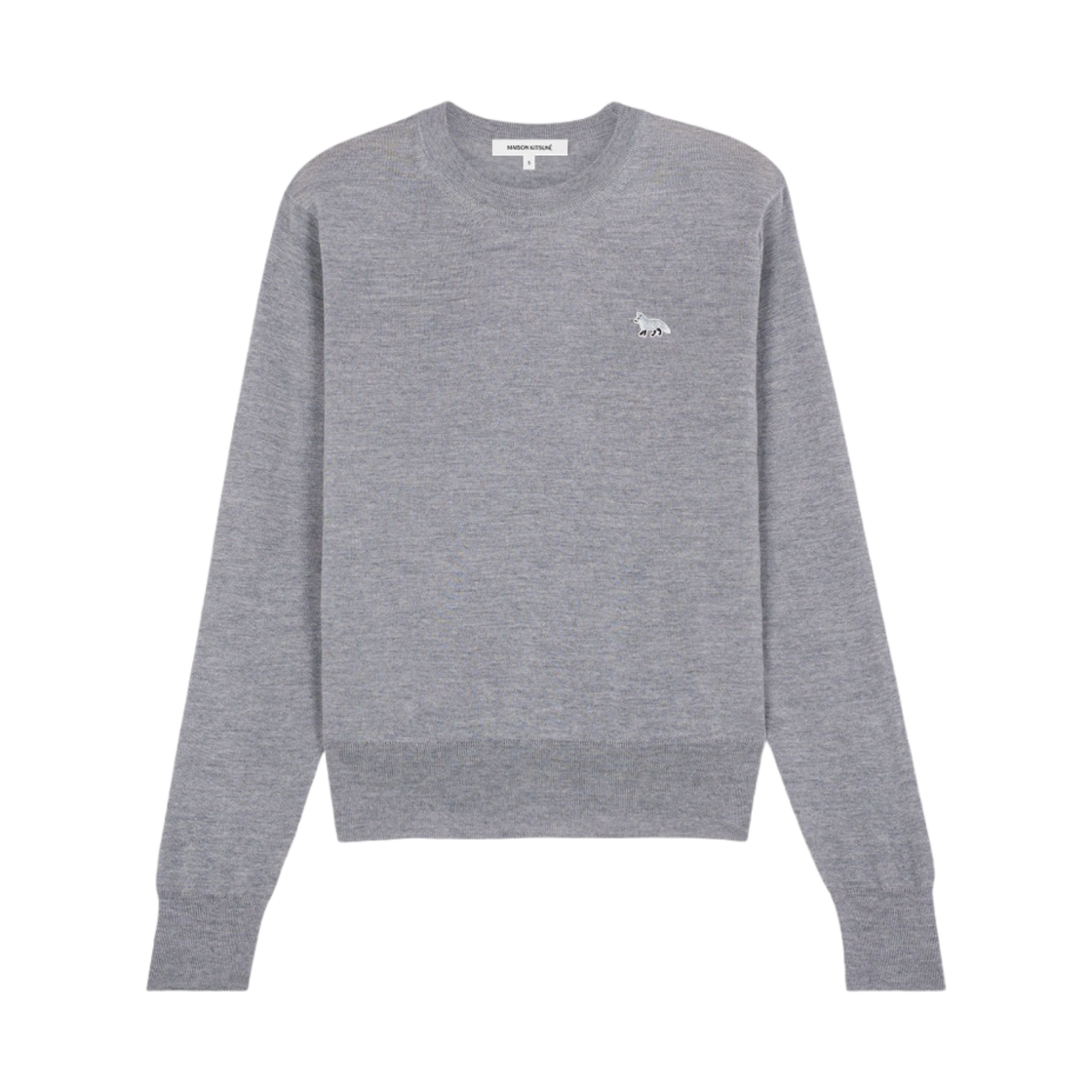 MW00816KT1036-H131 (W) Maison Kitsune Baby Fox Patch Regular Jumper Medium Grey Melange