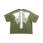 Kapital Cotton Sheeting Two Tone Big Pocket Bone T-Shirt Black Khaki