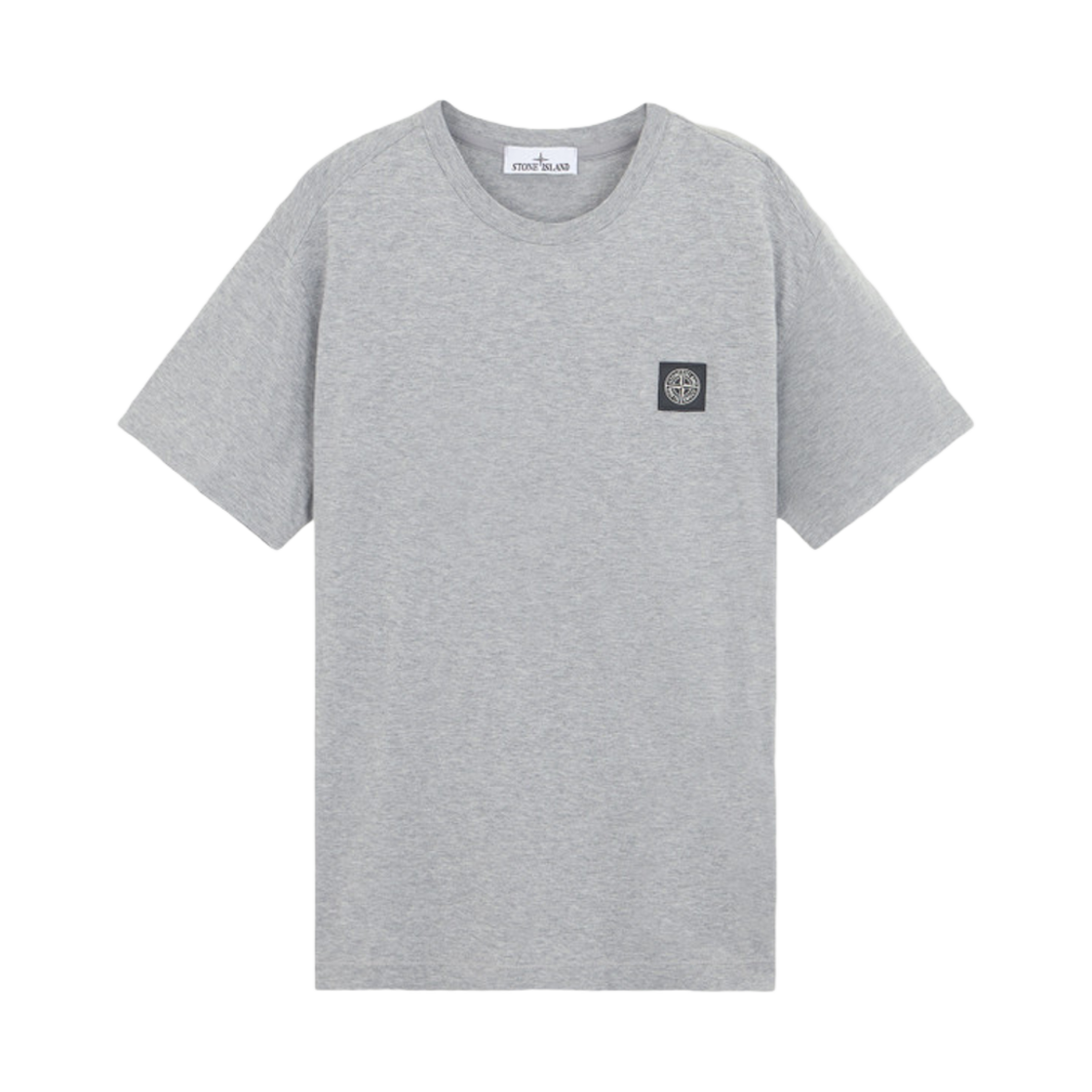 K1S1521000-39S0013-V0M64 Stone Island 2100039 60/2 Cotton Jersey Slim Fit T-Shirt with Compass Logo Patch Dust Grey Melange - 25SS