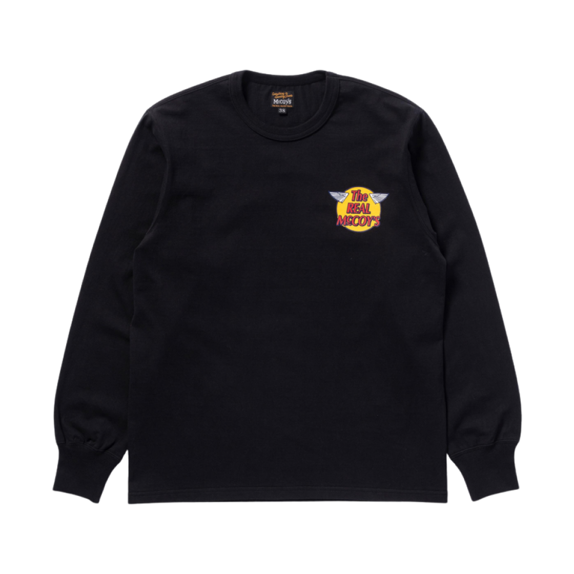 MC24003-030 The Real McCoy's Long Sleeve Logo T-Shirt Black