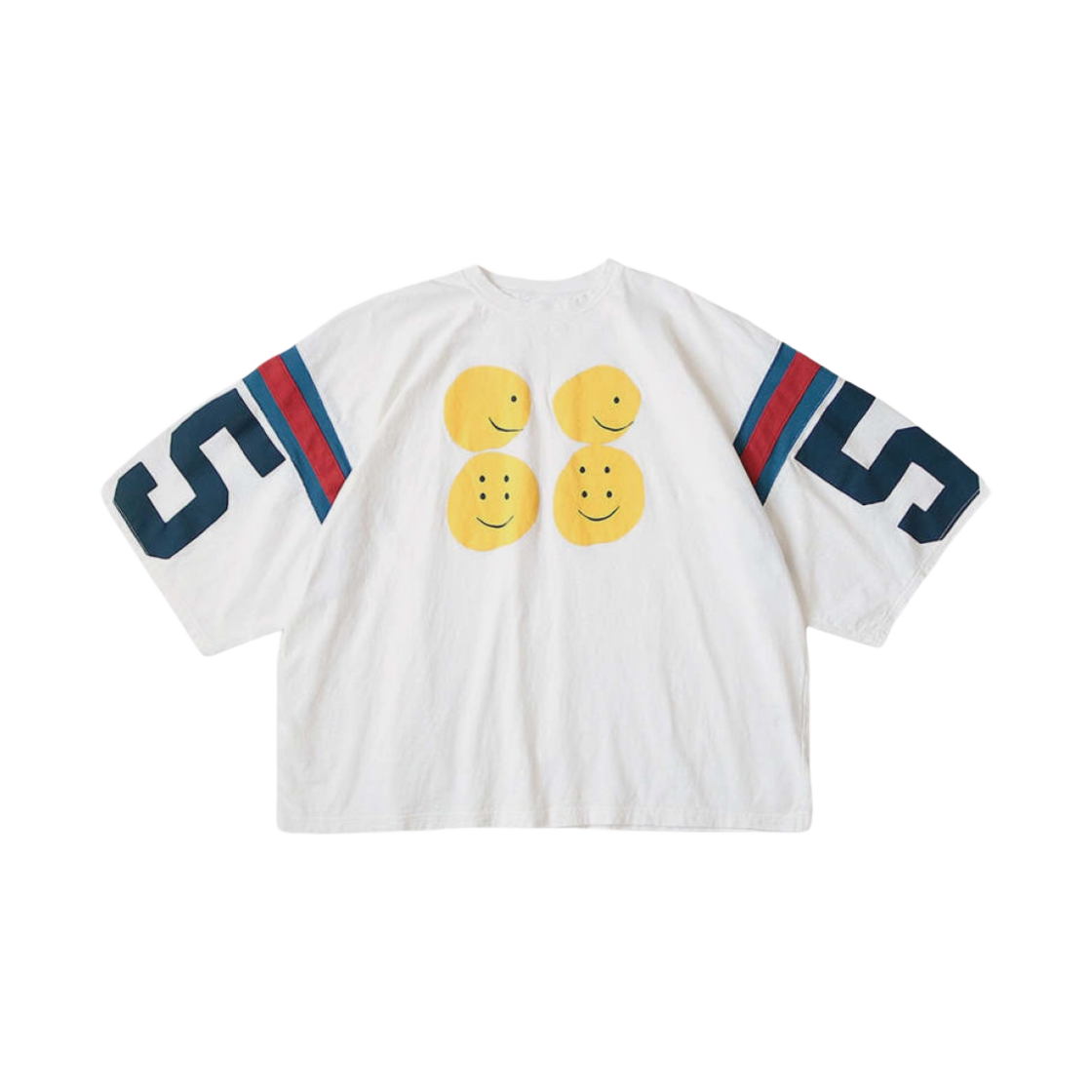 EK-1425SC Kapital Tenjiku Football Rainbowy Huge T-Shirt 55Pt White