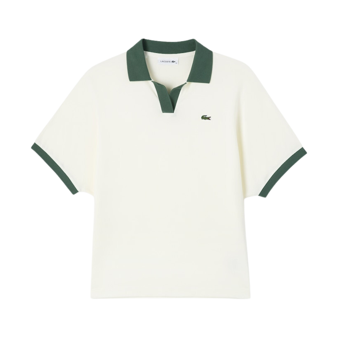 (W) 라코스테 컬러 블록 폴로 셔츠 화이트((W) Lacoste Color Block Polo Shirt White) - 1