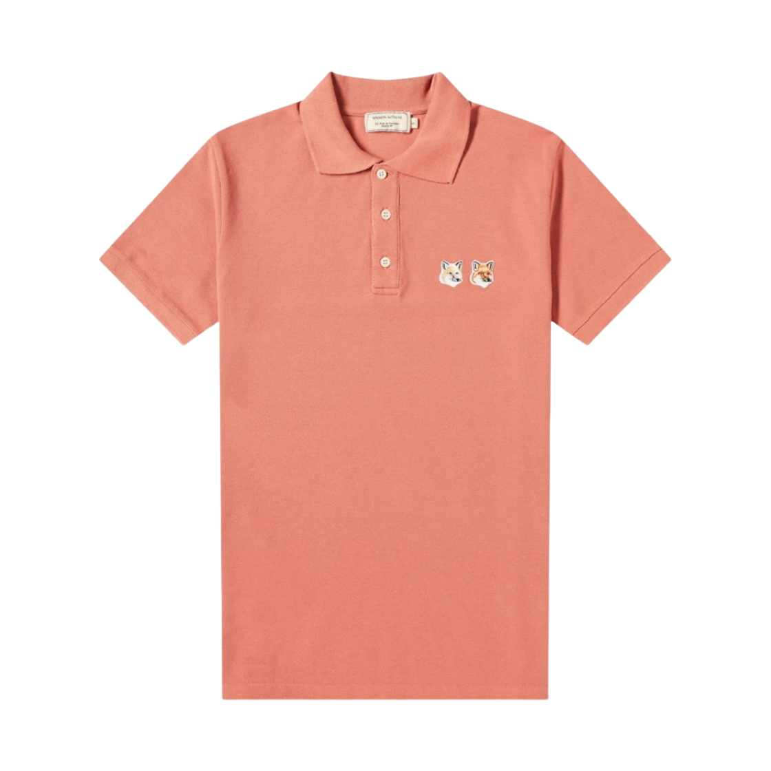 메종 키츠네 더블 폭스 헤드 패치 폴로 다크 핑크(Maison Kitsune Double Fox Head Patch Polo Dark Pink) - 1