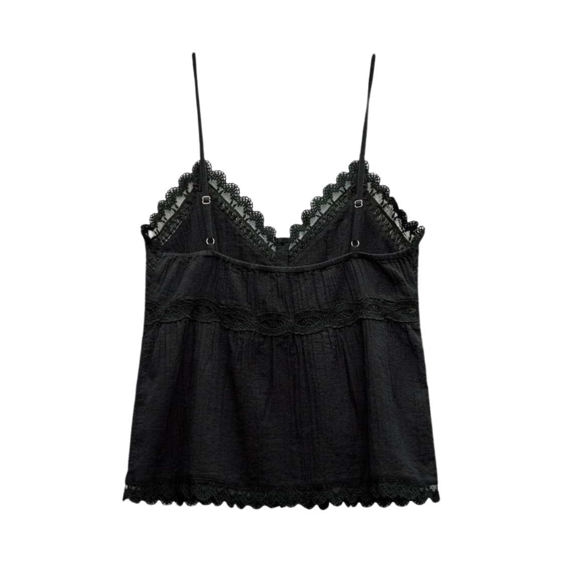 (W) 자라 자수 탑 블랙((W) Zara Embroidered Top Black) - 2