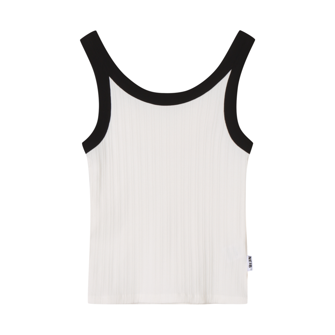 네이비 컬러 슬리브리스 탑 화이트(Neib Color Sleeveless Top White)