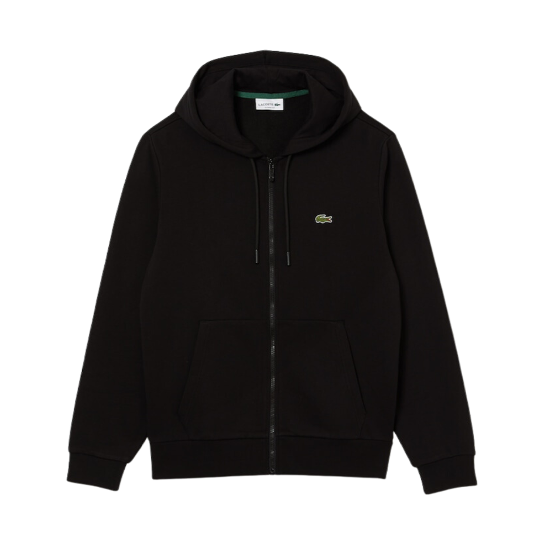라코스테 오가닉 코튼 집업 스웨트셔츠 블랙(Lacoste Organic Cotton Zip-Up Sweatshirt Black) - 1