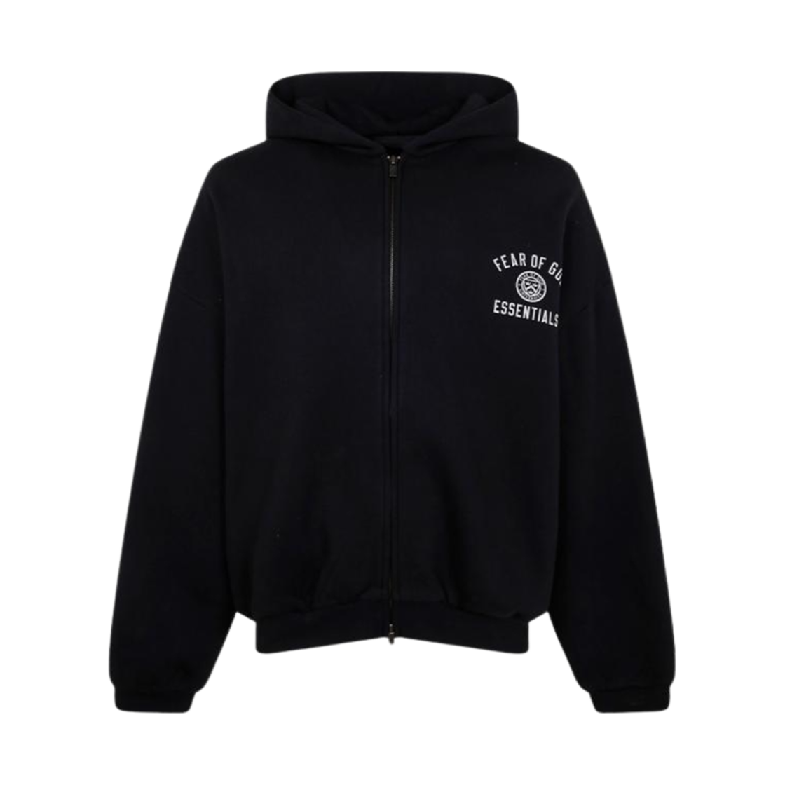 에센셜 헤비 플리스 풀 집 후드 블랙 - 24FW(Essentials Heavy Fleece Full Zip Hoodie Black - 24FW)