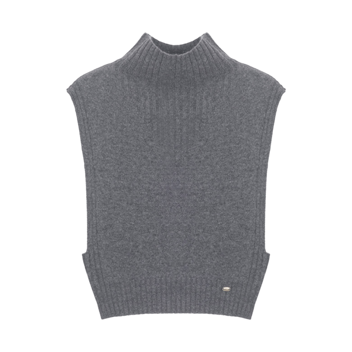 (W) 온앤온 터틀넥 니트 베스트 다크 그레이((W) On&On Turtleneck Knit Vest Dark Grey)