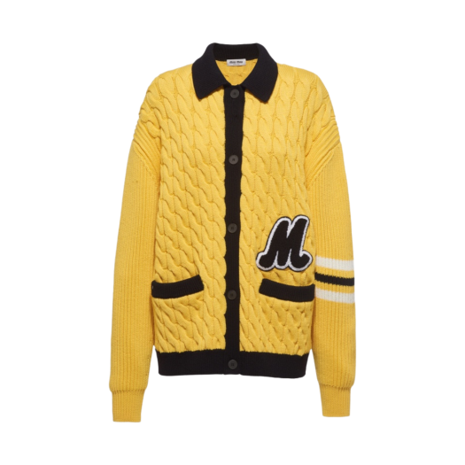(W) Miu Miu Wool Cardigan Maize Yellow