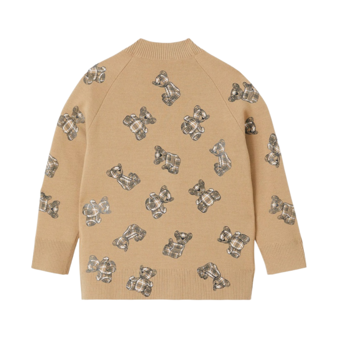 (키즈) 버버리 토마스 베어 프린트 울 블렌드 가디건 아카이브 베이지((Kids) Burberry Thomas Bear Print Wool Blend Cardigan Archive Beige) - 2