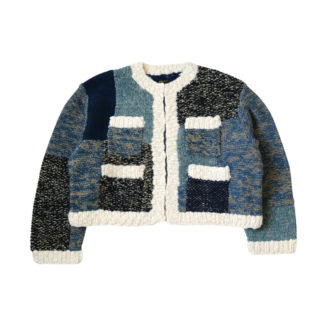 캐피탈 울 핸드 니트 츠기하기 샤토 볼레로 네이비(Kapital Wool Hand Knit Tugihagi Chateau Bolero Navy) - 1