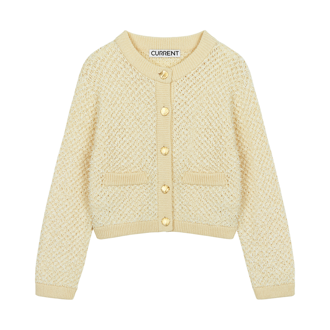 커렌트 버터플라이 트위드 니트 가디건 크림(Current Butterfly Tweed Knit Cardigan Cream)