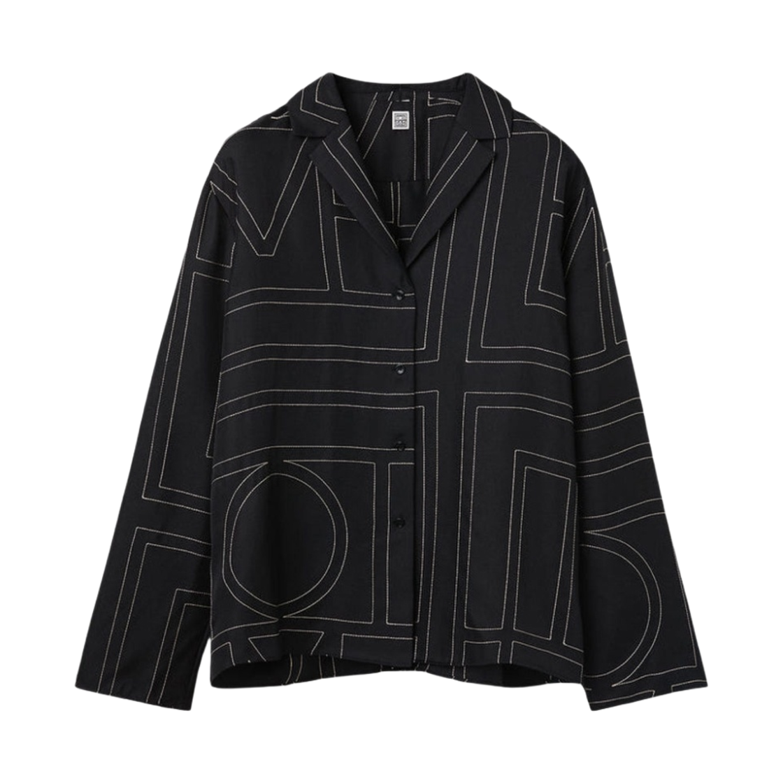 213-755-707-925 (W) Toteme Monogram Silk PJ Top Black