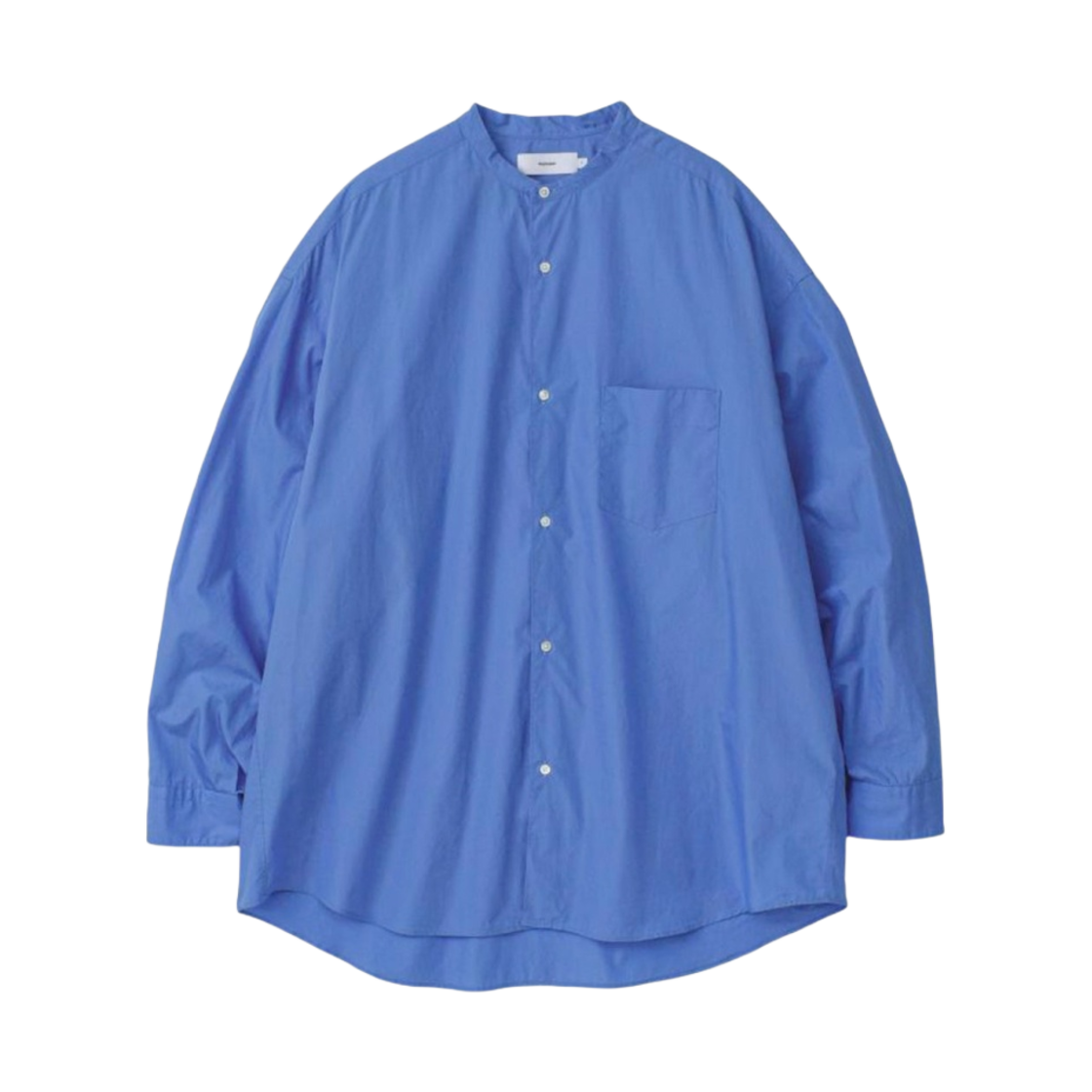 그라프페이퍼 브로드 롱슬리브 오버사이즈 밴드 칼라 셔츠 블루(Graphpaper Broad L/S Oversized Band Collar Shirt Blue)
