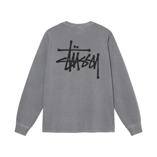 Stussy Basic Stussy Pigment Dyed LS T-Shirt Grey 2022