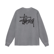 Stussy Basic Stussy Pigment Dyed LS T-Shirt Grey 2022