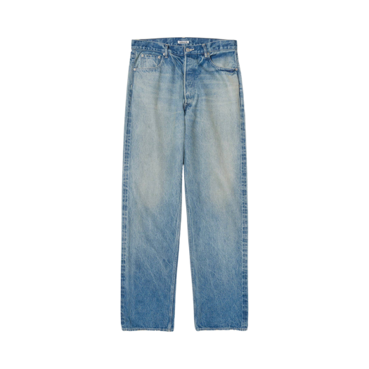 A24AP02DH Auralee Selvedge Faded Heavy Denim Wide Pants Faded Indigo