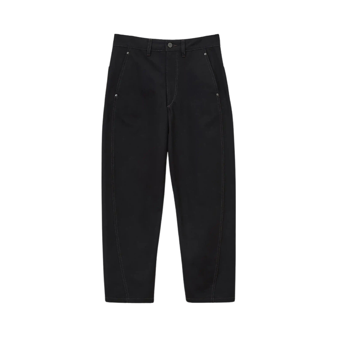 (W) 르메르 헤비 블랙 데님 트위스티드 팬츠 블랙((W) Lemaire Heavy Black Denim Twisted Pants Black)