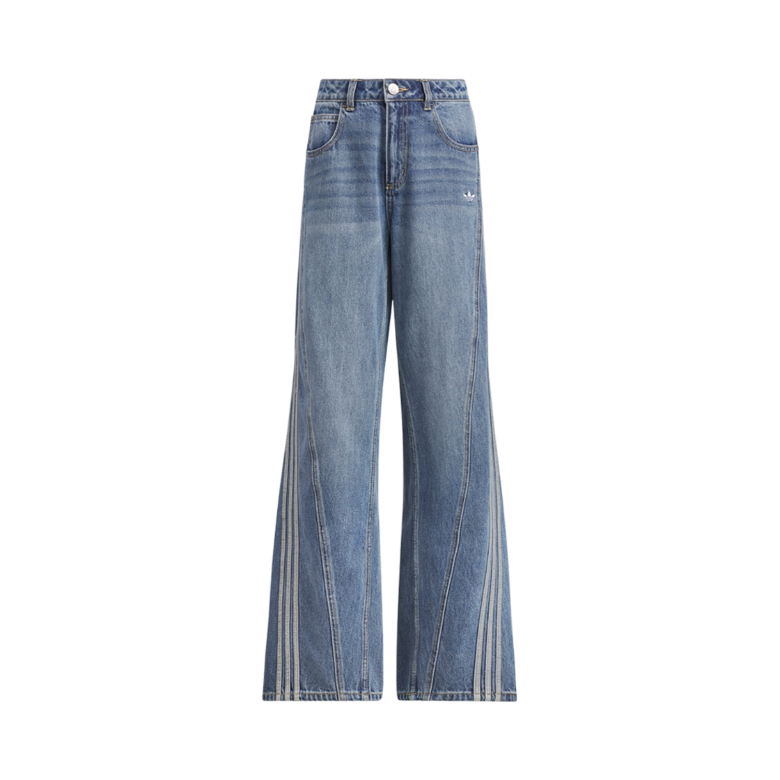 JN0726 (W) Adidas Loose Denim Pants Medium Blue Denim - KR Sizing