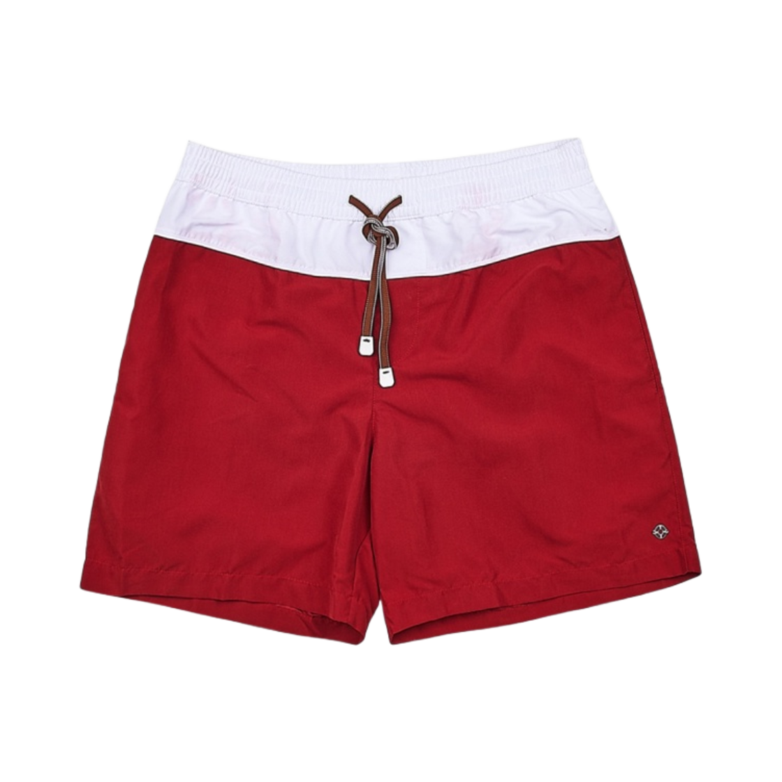 FAM8894-B2WA Loro Piana Ketch Shorts Deep Red Optical White