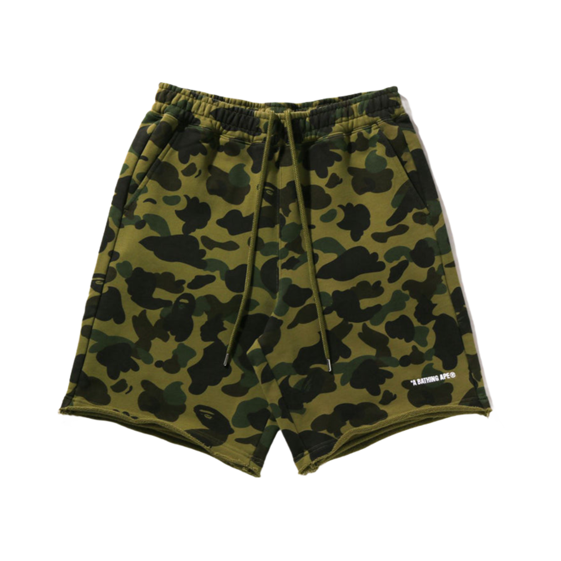 베이프 퍼스트 카모 헤비 워시드 릴렉스드 핏 스웨트쇼츠 그린(BAPE 1st Camo Heavy Washed Relaxed Fit Sweat Shorts Green) - 1
