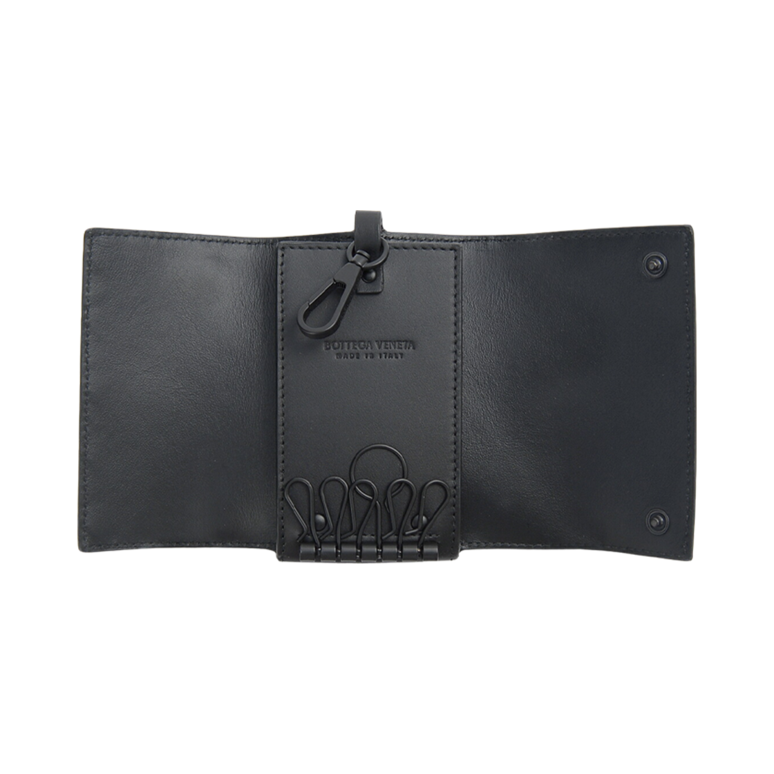 보테가 베네타 인트레치아토 키 케이스 블랙(Bottega Veneta Intrecciato Key Case Black) - 2