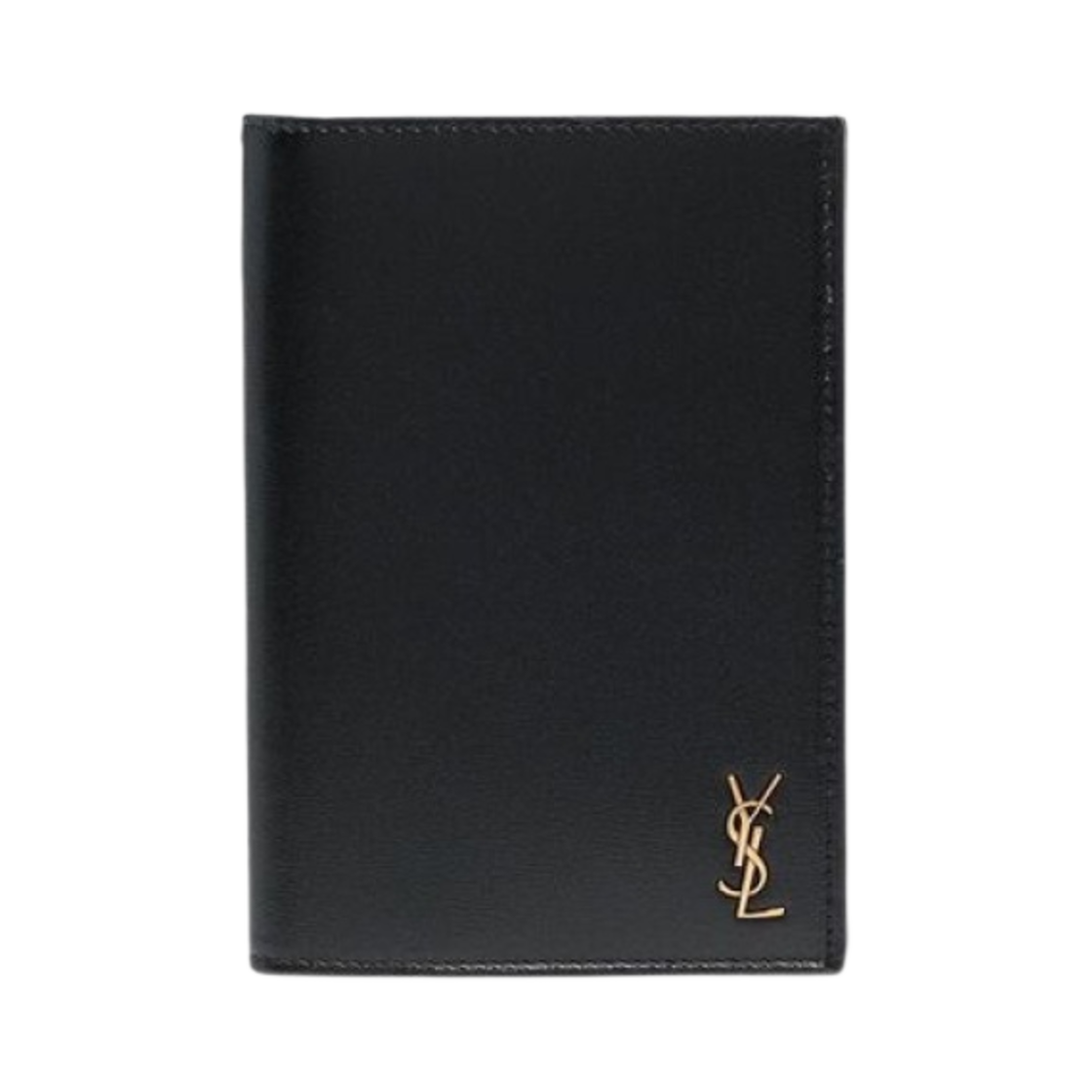 607659-02G0W-1000 Saint Laurent Tiny Cassandre Passport Case in Leather Black