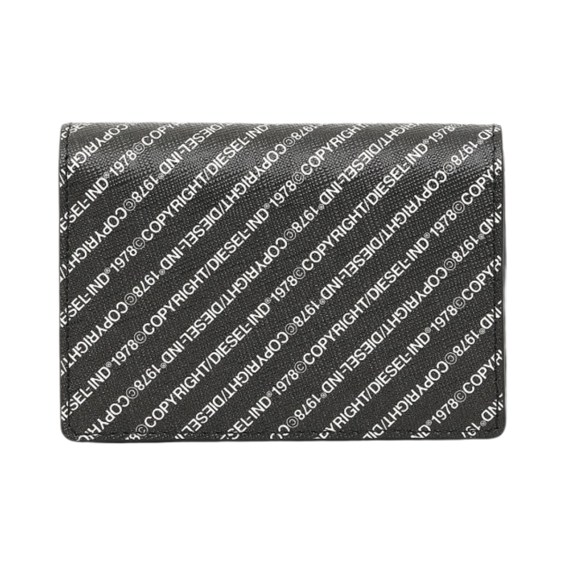 디젤 카피라이트 로고 바이폴드 카드 케이스 블랙 화이트(Diesel Bi-fold Card Case with Copyright Logo Black White) - 1