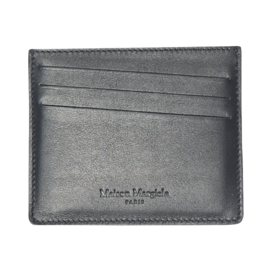 S35UI0432P4303T8013 Maison Margiela Smooth Leather Card Holder Black Beige