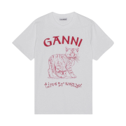 (W) Ganni Relaxed Future T-Shirt Bright White