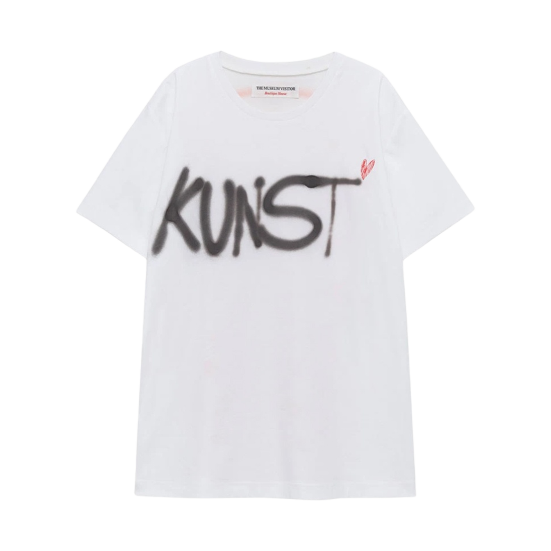 더뮤지엄비지터 쿤스트 러브 스프레이드 티셔츠 화이트(The Museum Visitor Kunst Love Sprayed T-shirt White)