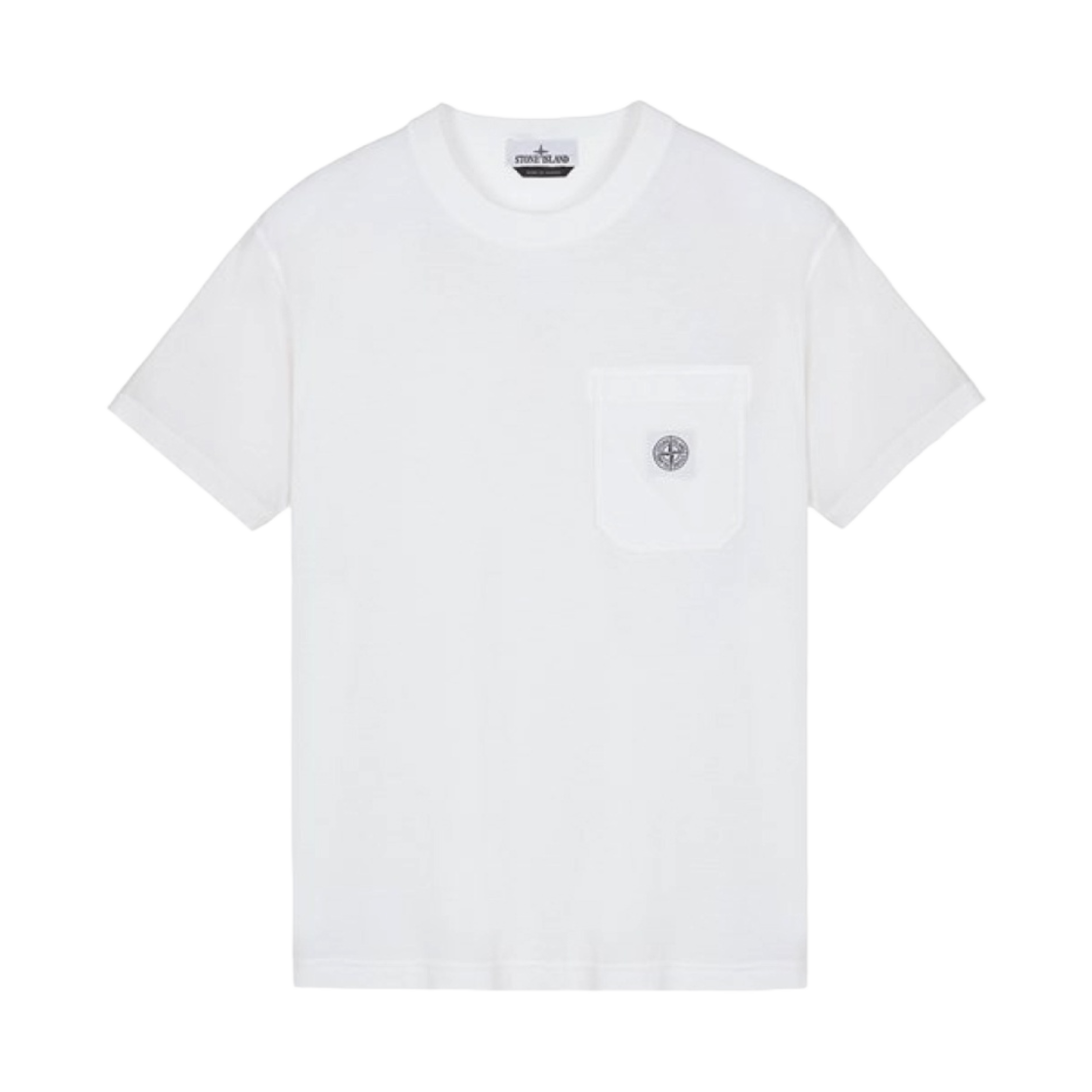 101521957-A0001 Stone Island 21957 Organic Cotton Jersey Fissato Effect T-Shirt White - 23SS