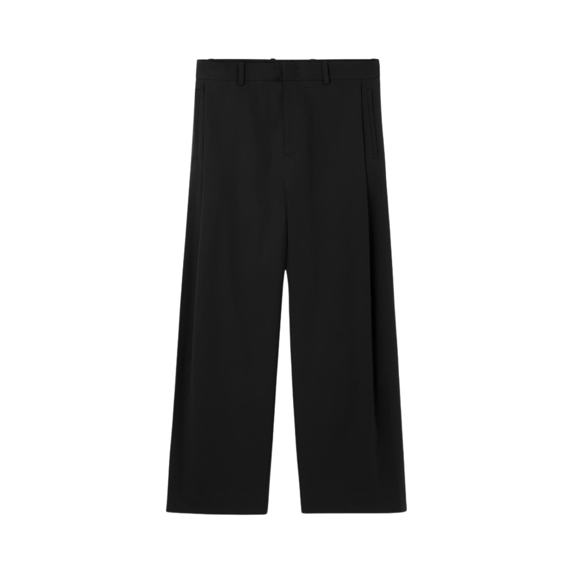 1235443001 COS Pleated Cotton Wide Leg Trousers Black