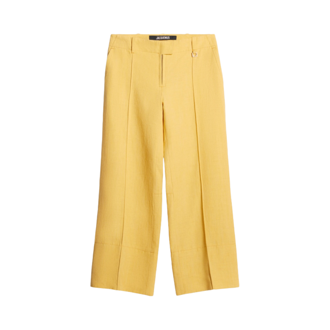 (W) 자크뮈스 르 판탈론 아레이아 스티치드 크롭 팬츠 옐로우((W) Jacquemus Le Pantalon Areia Stitched Cropped Pants Yellow) - 1