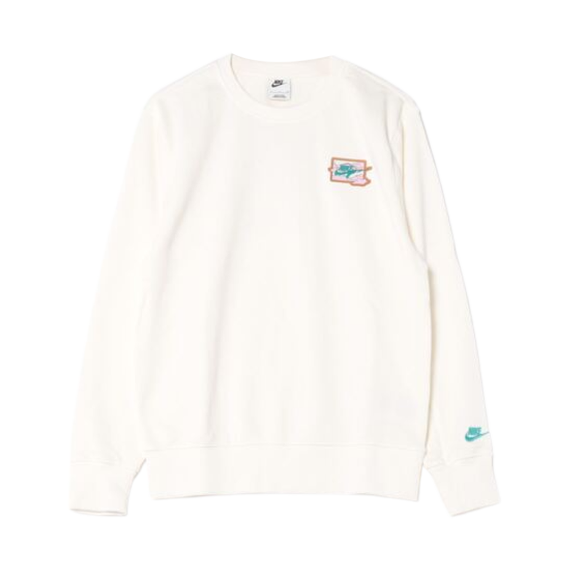 FZ0765-133 Nike Club French Terry Crewneck Sweatshirt Sail Dusty Cactus - Asia