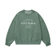 TONY HAWK Pigment College Typography Crewneck Green