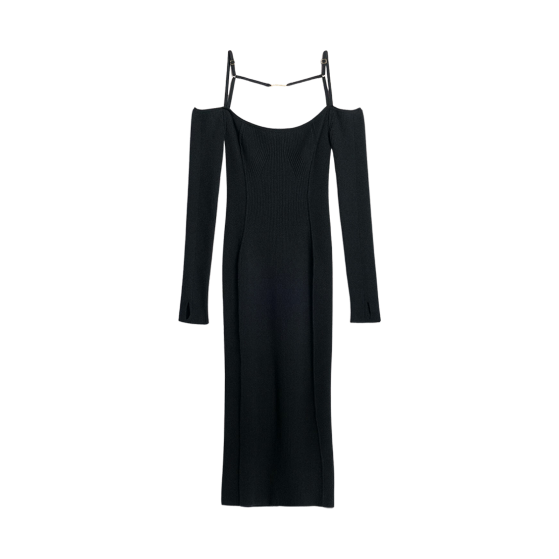 (W) 자크뮈스 라 로브 시에라 롱슬리브 란제리 드레스 블랙((W) Jacquemus La Robe Sierra Long Sleeve Lingerie Dress Black) - 1