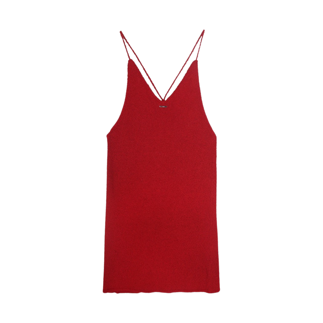 FOETO_151 FOETO Resort Halter Knit Dress Red